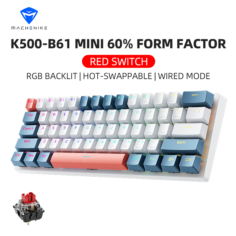Gaming Keyboard Blue Switches - K500-B61 Machenike Mini clavier mécanique 60%