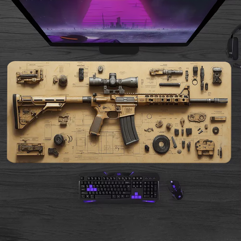 Gaming Keyboard Mouse - Tapis de souris gaming souple démontable,
