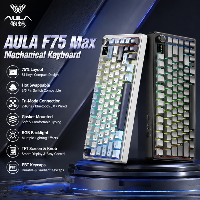 Gaming Keyboard Nearby - Clavier mécanique AULA F75 Max, format