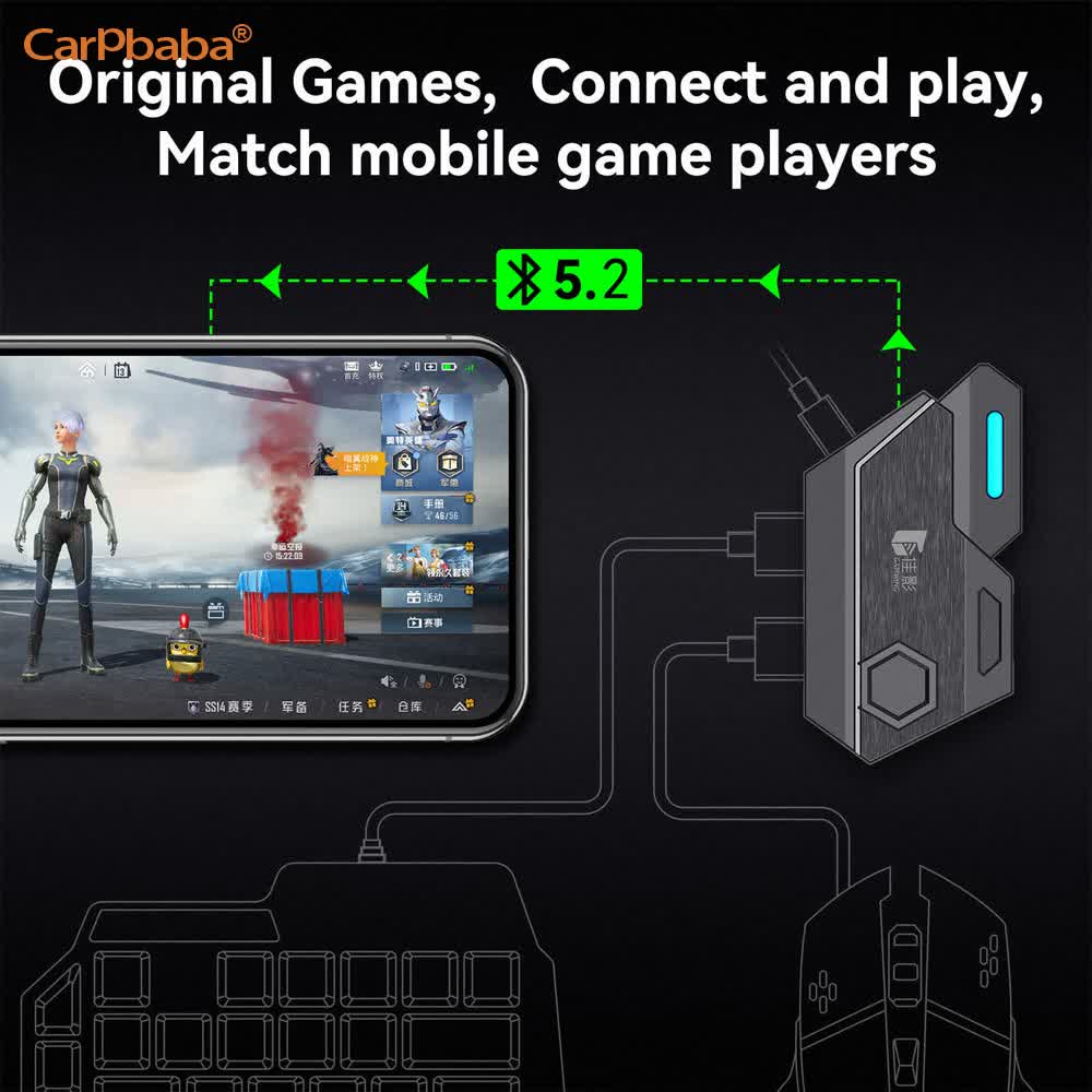 Gaming Keyboard And Mouse Converter For Mobile - Convertisseur de souris et clavier Mix