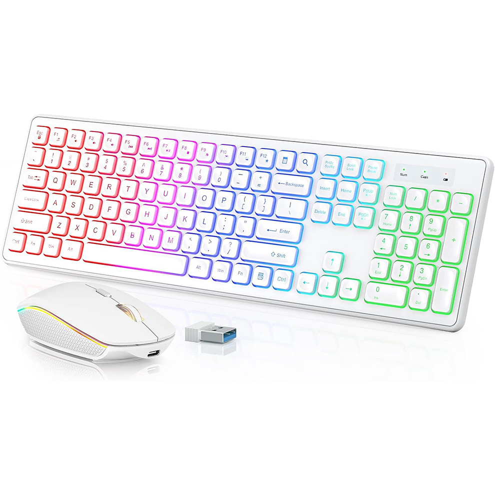 Gaming Keyboard That Is Quiet - Clavier et souris sans fil rétroéclairés,