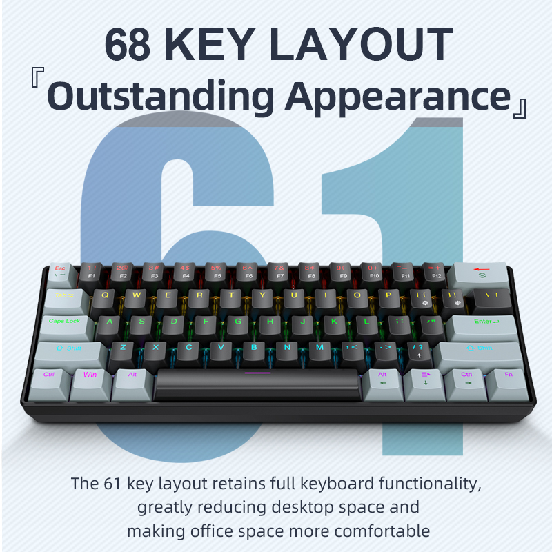 APAYADO K61 Mini clavier mécan - Gaming Keyboard Blue Switches avis et prix