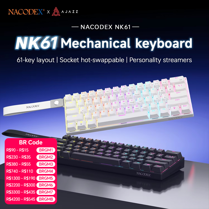 AJAZZ NK61 Clavier mécanique f - Gaming Keyboard Blue Switches avis et prix
