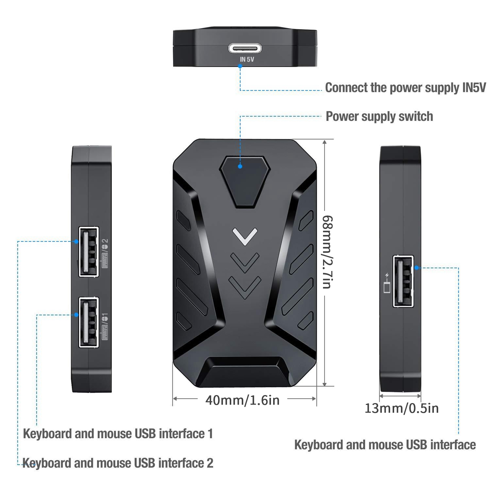 Adaptateur de convertisseur de - Gaming Keyboard And Mouse Converter For Mobile avis et prix