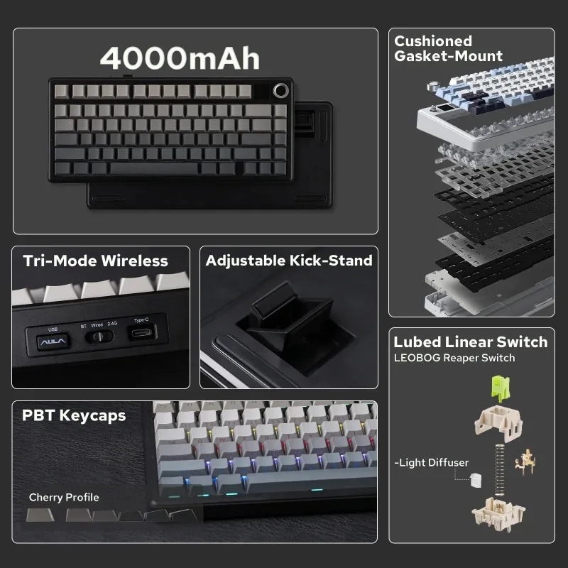 Clavier mécanique AULA F75 Max - Gaming Keyboard Nearby avis et prix