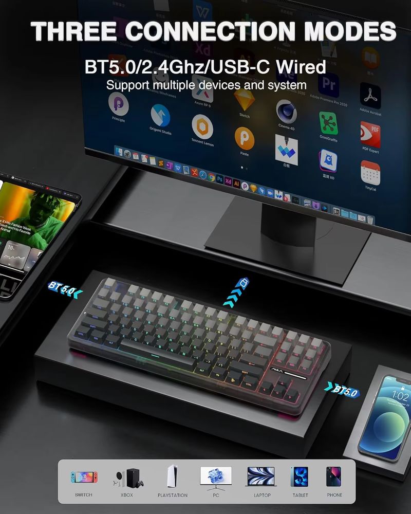 Clavier mécanique sans fil Aul - Gaming Keyboard Tkl avis et prix